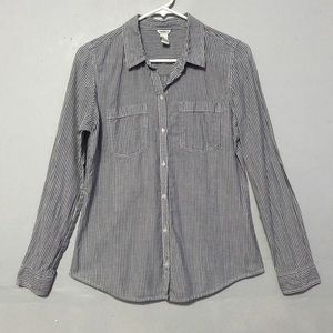 Striped long sleeve button-down shirt
